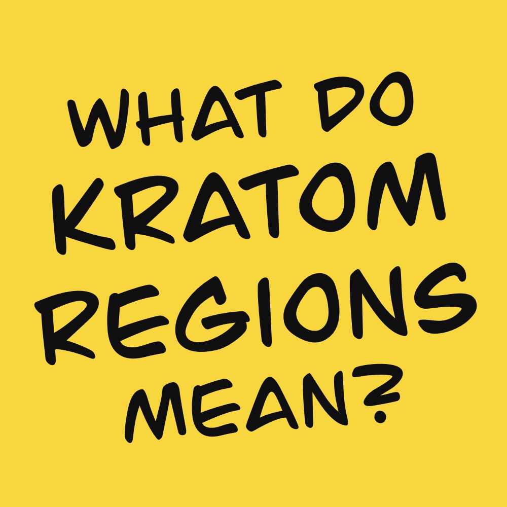 Graphic designed post-it note reading 'What do Kratom Regions Mean'