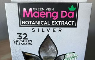 Featured image depicting a package of O.P.M.S brand (Silver) Green Maeng Da Kratom Capsules