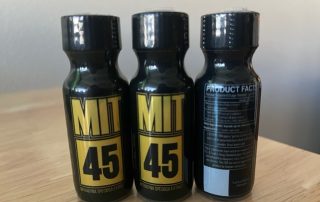 Featured image depicting 3 bottles of Mit45 Kratom Extract Tincture. Two of the bottles display their Mit45 branding while one bottle is turned to show its Product Facts panel.